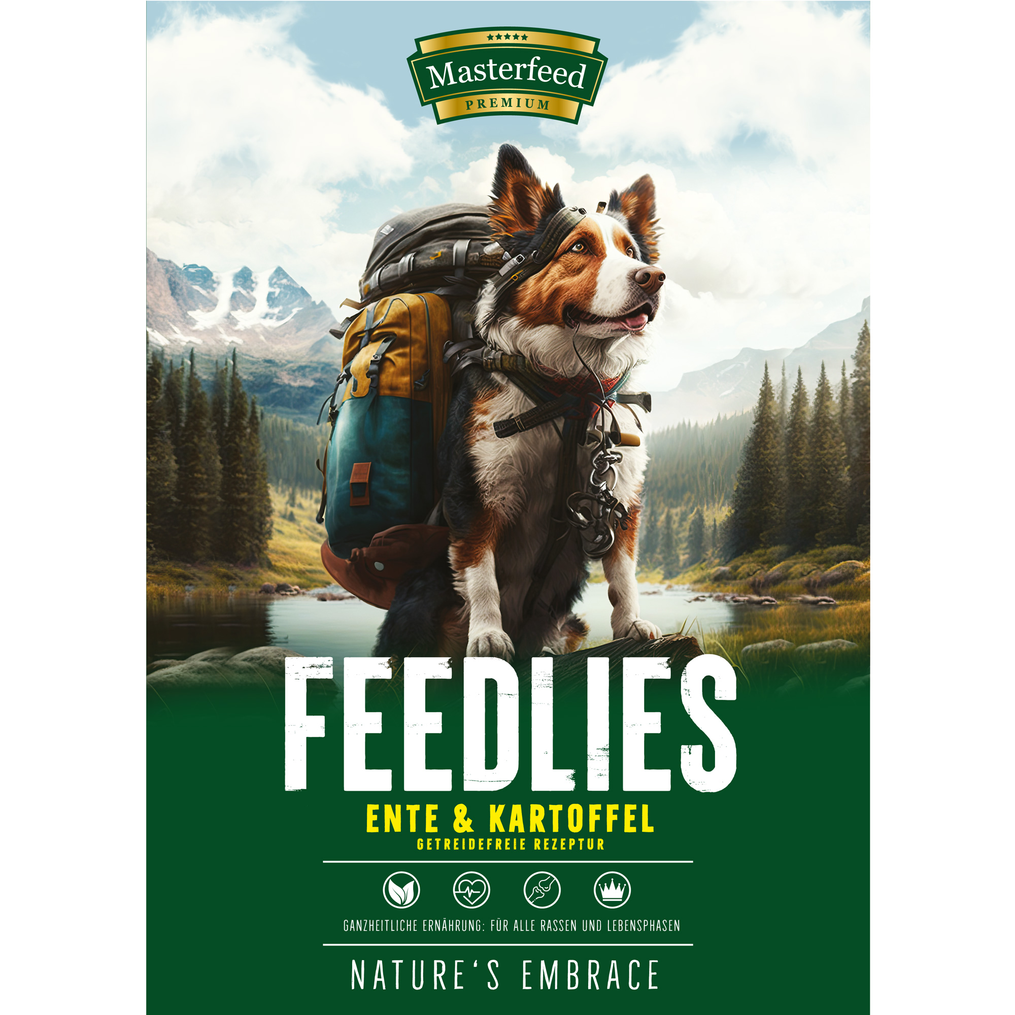 Masterfeed Feedlies Duck & Potato 12kg: Premium Grain-Free Dry Dog Food for Active, Healthy Dogs